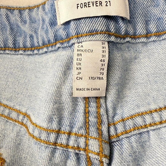 Forever 21 Size 31 Blue and Silver Jean Shorts with Fringe - Picture 4 of 4